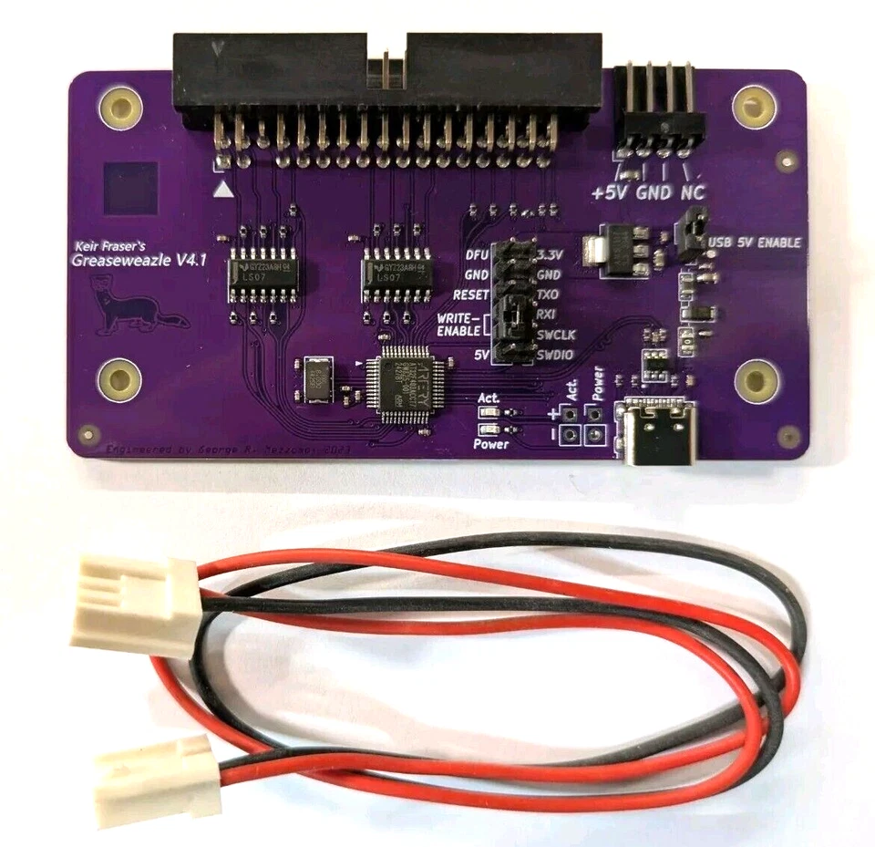 Greaseweazle V4.1 USB Floppy Adapter Flux Reader Writer & Power Lead - Image 1 of 2
