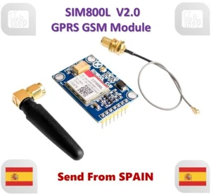 MÓDULO GSM GPRS SIM800L V2.0 5V Inalámbrico Cuatro Banda con Tapa de Cable de Antena - Imagen 1 de 4