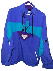 Vintage Descente 100% Nylon 1/2 Zip Pullover Ski Jacket Size Medium Made in USA - Picture 1 of 7