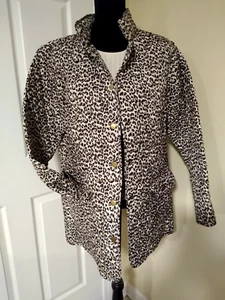 Cynthia Rowley Lightweight Quilted Jacket     Size 1X    Multi/Leopard  (RT004K) - Picture 1 of 8