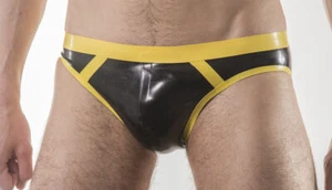 Latex Gummi Rubber Colorblock sexy shorts lingerie party XS－XXL handmade - Picture 1 of 2