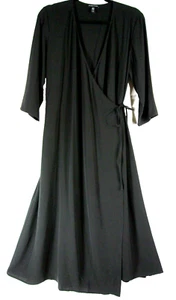 NEW Eileen Fisher Silk Wrap Dress in Black Size M   #D6013 - Picture 1 of 6