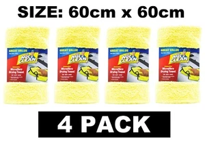 4 x MR CLEAN AUTOMOTIVE MICROFIBRE DRYING TOWEL DRY BUFF SHINE 60cm x 60cm NEW - Picture 1 of 5