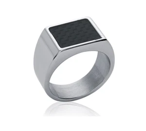 Sello Acero Inoxidable Y Carbón Joyas Camiseta 52-54-56-58-60-62-64-66-68-70 - Imagen 1 de 8