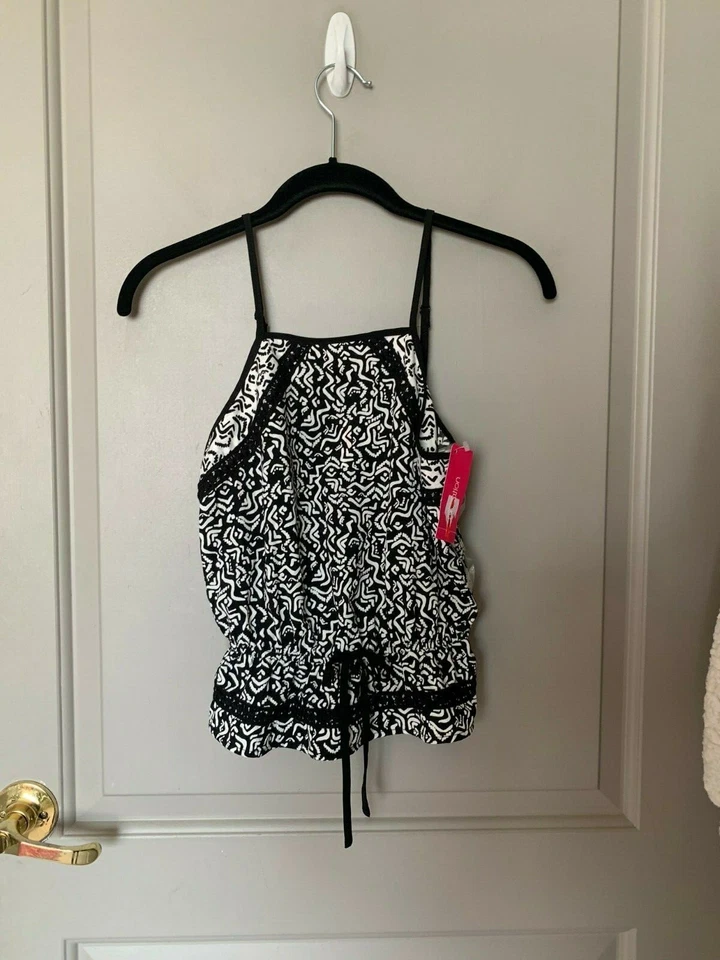 Xhilaration Girl's Black & White Patterned Tank Top Size XS NWT — 第 1/1 张图片