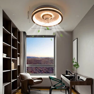20'' Contemporary Rubber Wood Ceiling Fan with Remote & LED Light Kit 6-Gears US - Picture 1 of 15