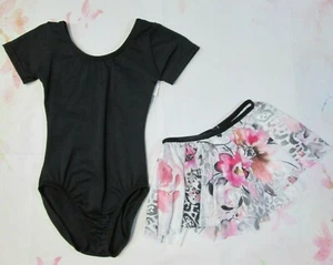 New Leotard Skirt Set Size 2-4 XXS Child Black Short Sleeve Dance Ballet Toddler - Picture 1 of 4