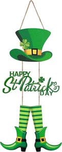 Happy St. Patrick's Day Door Decoration Hanging Wood Sign Wall Decor Irish St. P - Picture 1 of 12