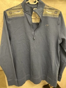 Vineyard Vines 1/2 Zip Pullover Sweatshirt Boys Size XL 18 Shark nado! Blue - Picture 1 of 12