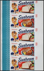 Emballage à pain vintage TRAUSCHS SUNBEAM Miss Sunbeam fille photo Dubuque Iowa - Photo 1/2