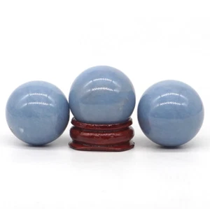 Bola esfera curativa de Reiki cristal angelita azul de 28 mm (1 pieza) - Imagen 1 de 5