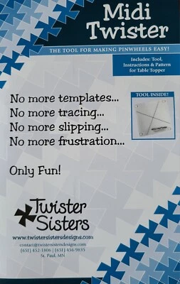 Twister Sisters Midi Twister Tool Template with a Table Topper Pattern Quilting  - Image 1 of 4