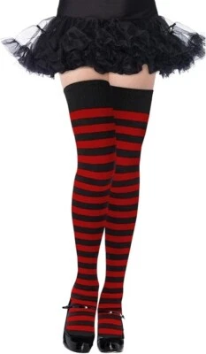 Extra Long Gradient Zebra Stripe Thigh High Socks Over the Knee High Socks, B... - Image 1 of 4