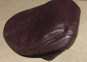 Vintage Leather News Boy - Gatsby Cap  - Brown - Made In USA - Size Small - Picture 1 of 4