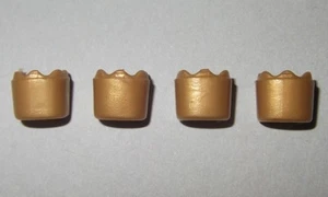 19522, 4x (2 Paar) Manschetten, Ärmel, glatt, mit Rüschen, gold - Picture 1 of 1