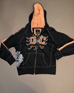 Womens Ragwear Ocean Cityt Hoodie XL Black/orange Zip Front With Pockets - Picture 1 of 8
