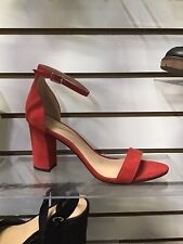 STEVE MADDEN Carrson Size 9 M Suede Red Block Heel Open Toe Ankle Strap Sandals-