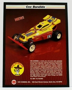 Buggy Cox Bandido RC 1:10 original 1 hoja folleto publicitario 1986 como nuevo BOGO - Imagen 1 de 2