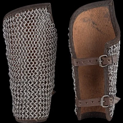 Medieval Leather & chainmail Bracers Wrist Guard Arm Gauntlet For Larp & Cosplay - Image 1 of 4