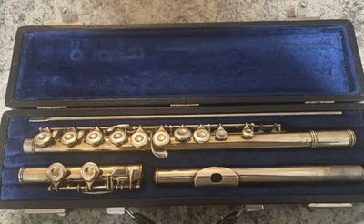 Flauta King Sterling Vintage Chapada en Oro 24K por H.N. White Co. con estuche original Foto 1 de 4