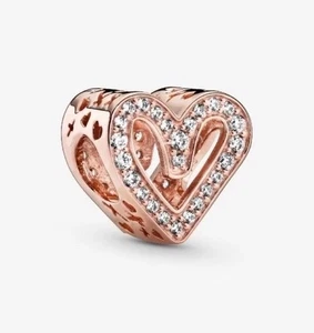 Pandora Funkelndes Freihand Herz Charm 788692C01 14k Rosévergoldet 90€ - Bild 1 von 13
