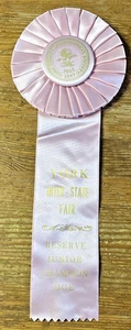 Vintage Fair Ribbon York Interstate Fair Goat Doe Reserve Junior Champion Pink - Bild 1 von 8