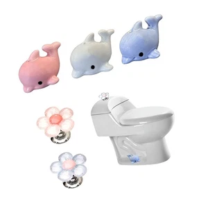 Tapas de pernos de inodoro&#65292;cubiertas de pernos de inodoro decorativas para delfines&#65292;forma de flor - Imagen 1 de 6