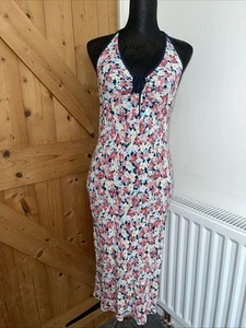 Etam Vintage 90s Y2K Dress Halter Neck Bias CutFloral Cottagecore Preppy Retro - Picture 1 of 12