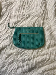 ELIZABETH ARDEN New York Teal Green Medium Size Cosmetic Makeup Bag Pouch Pocket - Picture 1 of 6