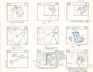 Mighty Mouse Hand-Drawn Animation Production Storyboard 1979 Ep 7 A-007 - Bild 1 von 1