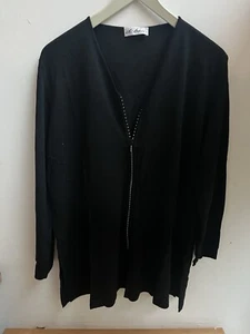 Di Bari Strickjacke Schwarz mit Reißverschluss Gr. 44 - Bild 1 von 5