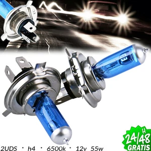 2X BOMBILLAS LAMPARAS HALOGENA H4 LUZ BLANCA 55W 12V TIPO XENON BLANCO CAR LAMP - Imagen 1 de 7