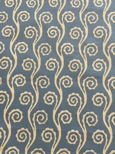 Blue and White Swirl Fabric 1/2 YARD PIECE - Picture 1 of 4