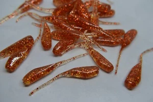 JASONS 2" STINGER SHAD 30 PACK GRUBS CRAPPIE LURES JIGS  COPPER FIRE - Picture 1 of 2