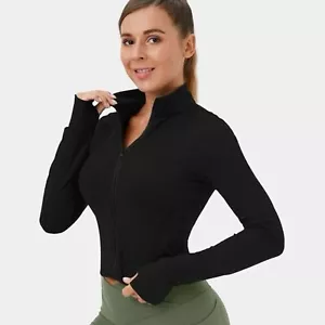 Halara Lightweight Golf Cropped jacket zipper, thumb hole, long sleeves SZ S - Picture 1 of 7