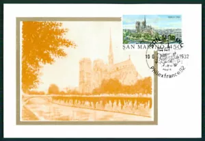 SAN MARINO MK 1982 PARIS NOTRE DAME CATHEDRAL CARTE MAXIMUM CARD MC CM eg15 - Picture 1 of 2