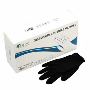 100x Nitrile Black Industrial Mechanic Tattoo Food Disposable Gloves Large - Picture 1 of 7