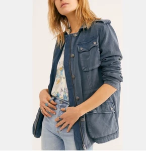$148 Chaqueta Estilo Militar Free People Not Your Brother Deep Sea Azul Teal M - Imagen 1 de 4