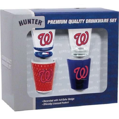 Washington Nationals Senators MLB Baseball Collectible 4 Shot Glass set Cover