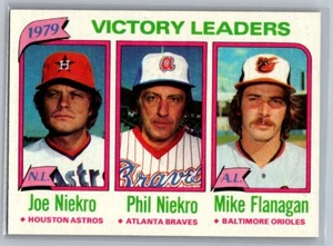 1980 Topps Victory Leaders Flanagan, Niekro & Niekro #205 - Imagen 1 de 2