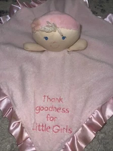 Kids Preferred Thank Goodness For Little Girls Pink Security Baby Lovey Blanket - Picture 1 of 4