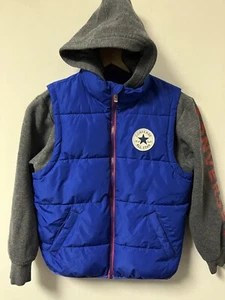 Converse All Star Boys Jacket Vest Hoodie Size S 8-10 EUC - Picture 1 of 9