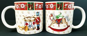 Charlton Hall Classic Traditions Christmas Coffee Set of 2 Cups 3.5" x 3.25 - Picture 1 of 9