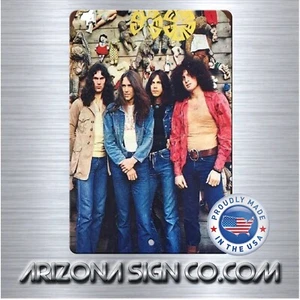 Letrero de aluminio con banda de rock de pendiente dorado diseño reproducción aspecto vintage 8 x 12 - Imagen 1 de 5
