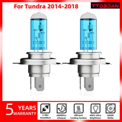 H4/9003 Halogen Headlight light Bulbs High/Low beam For Toyota Tundra 2014-2018 Foto 1 de 4