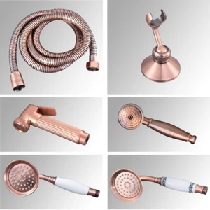 Antique Red Copper Handheld Shower Head Sprayer +1.5m Hose + Wall Bracket Gzh353 - Picture 1 of 14