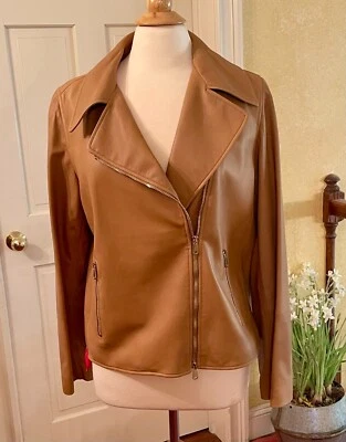 Jaqueta de Moto Feminina Napa Couro Brunello Cucinelli 46 Nova com etiquetas $7995 - Imagem 1 de 4