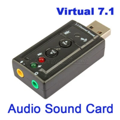 Mini USB 2.0 3D Virtual 12Mbps External 7.1 Channel Audio Sound Card Adapter - Bild 1 von 4