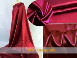 1 Yard White Plain Satin Material Lining Gift Diy Scarf Silky Charmeuse Fabric - Picture 1 of 39