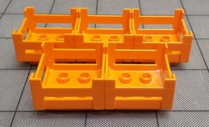 Lego Duplo Crate Items 5 Storage Crates Orange - Picture 1 of 2